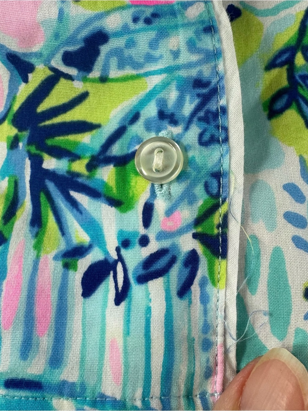 Lilly Pulitzer “Lilly’s House” Blue Floral Button-Front Pajama Top and Bottom XS - Picture 6 of 10